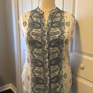 Vince Camuto Navy and White Blouse